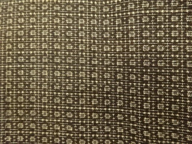 JAPANESE KIMONO / ANTIQUE MENS KIMONO / SILK / DORO OSHIMA TSUMUGI / WOVEN ABSTRACT